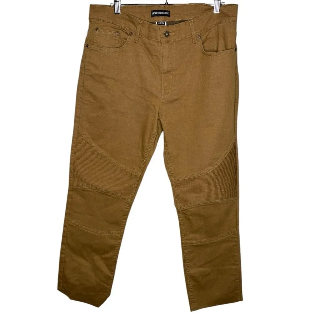 MODERN CULTURE MENS MOTO STRETCH TAPER FIT  PANTS SIZE 34 32